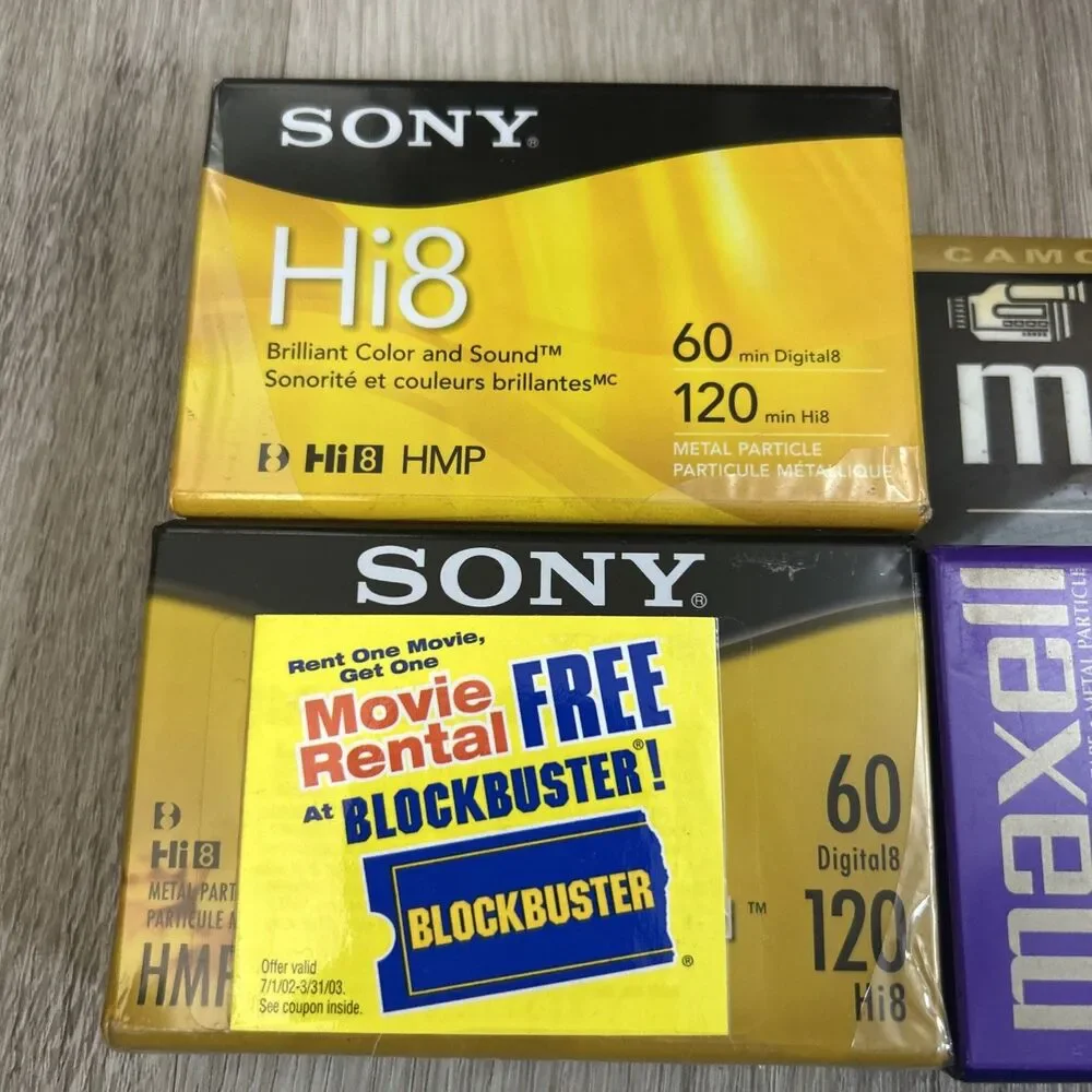 Sony Maxell HMP Hi8 Digital 8 Set of 3 NEW Video Cassette Tapes Blank 120/60